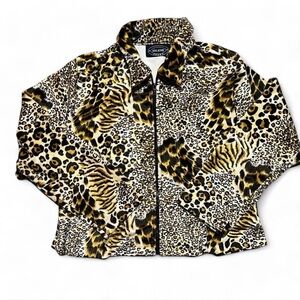 Vintage Leopard Zip Up Jacket